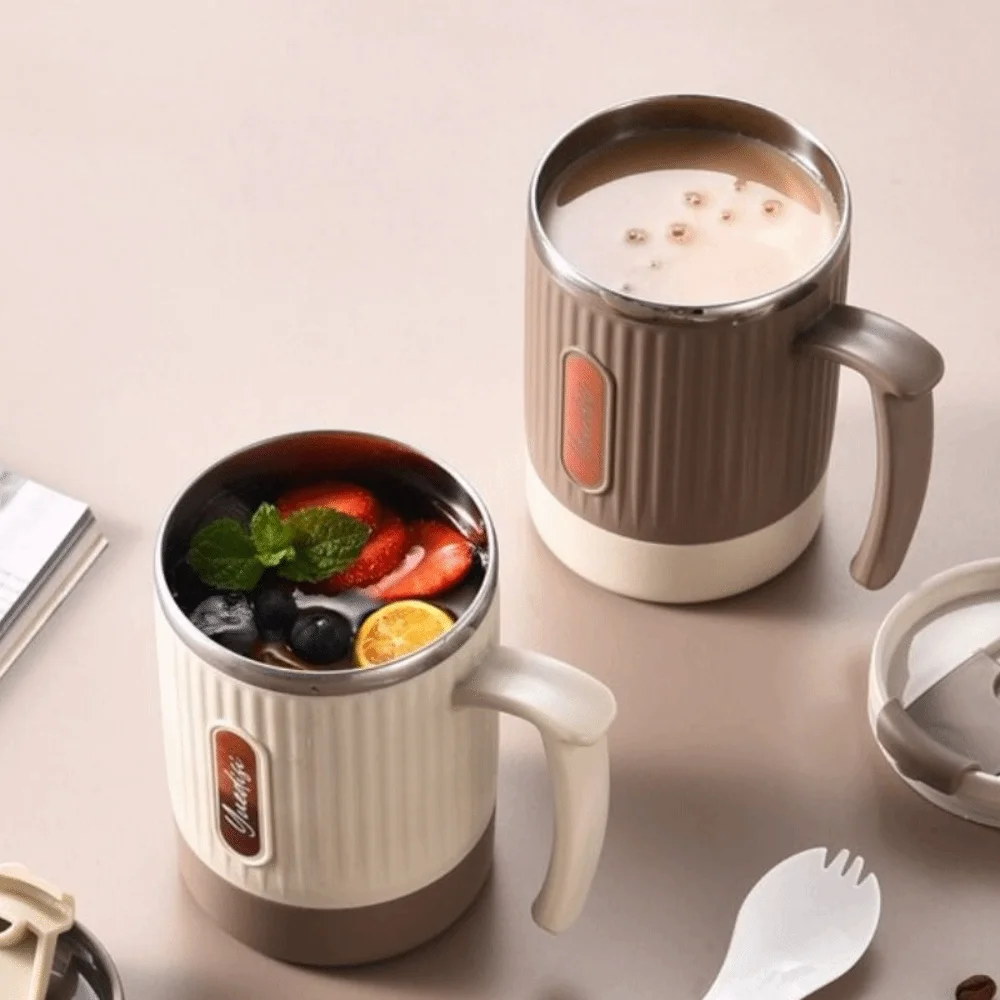 

Heat-resistant Stainless Steel Water Cup Seal Lid Spoon With Handle Coffee Mug Large Capacity Portable Water Cup Kitchen Bar