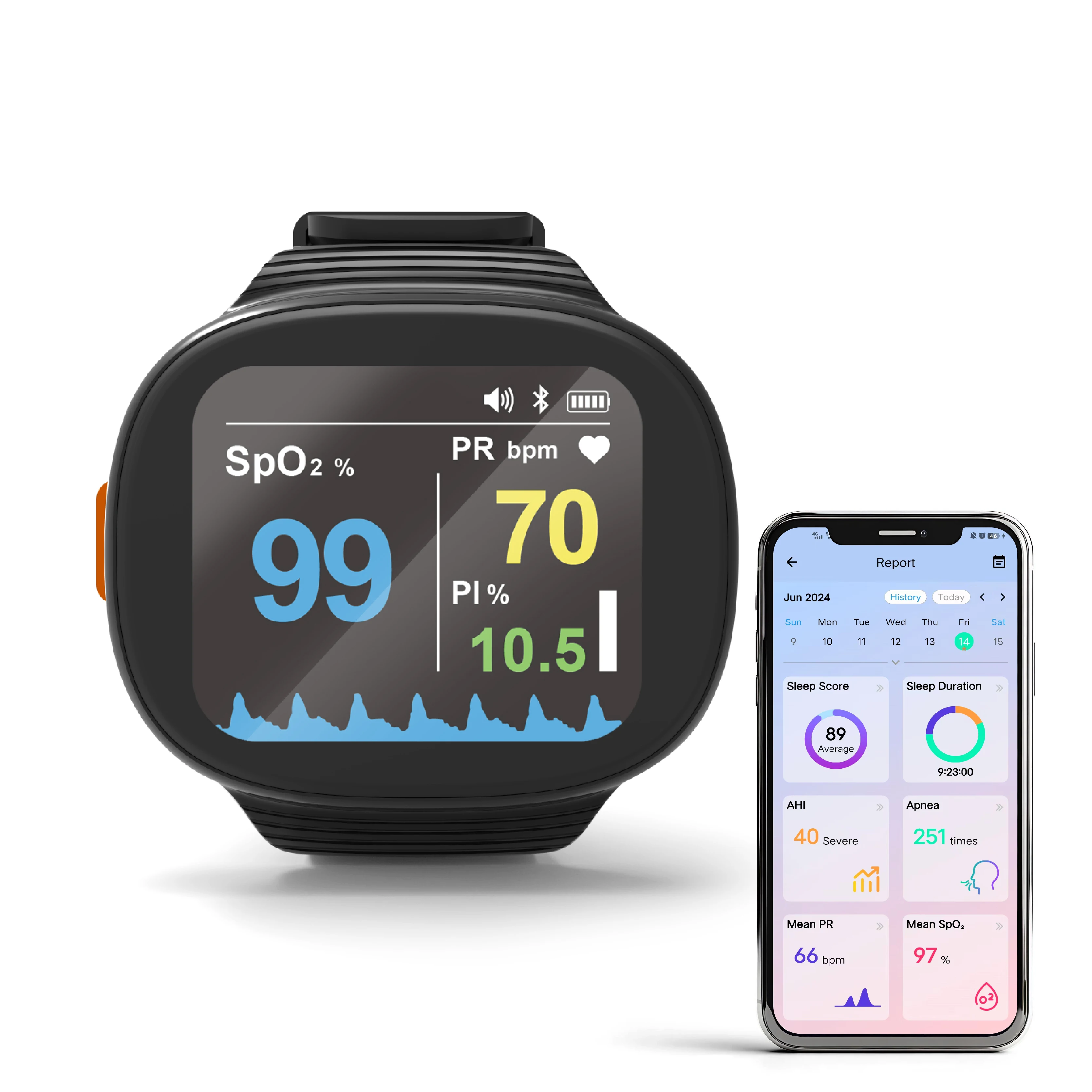 BERRY Home Pulse Oximeter with Bluetooth Electricity Powered 99% Accuracy CE Certified Class II BM2000A