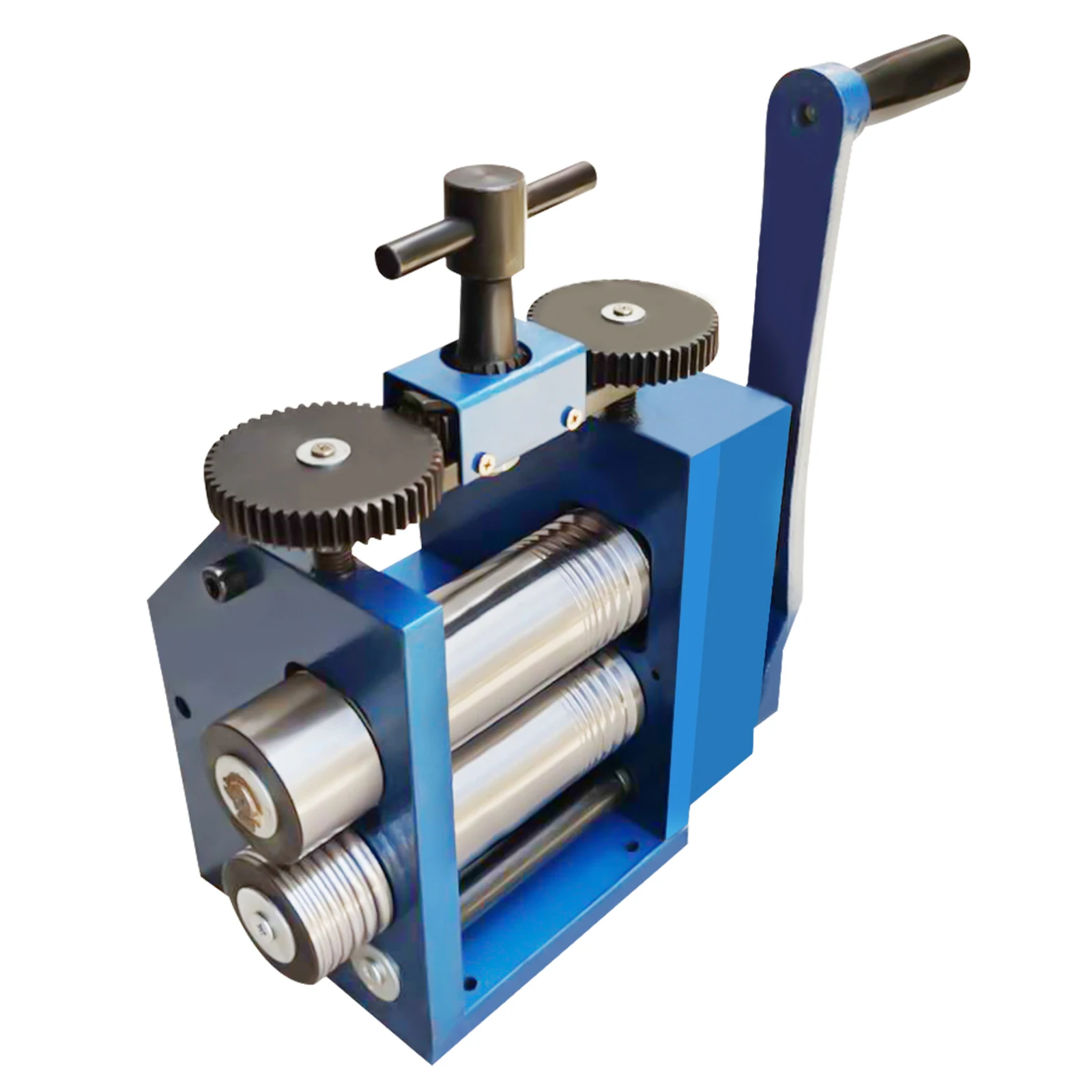 ماكينة مطحنة مجوهرات 3 في 1 محمولة ممتازة، مكبس يدوي أزرق للذهب/الفضة/النحاس، مثالية للحرف اليدوية والمجوهرات بنفسك