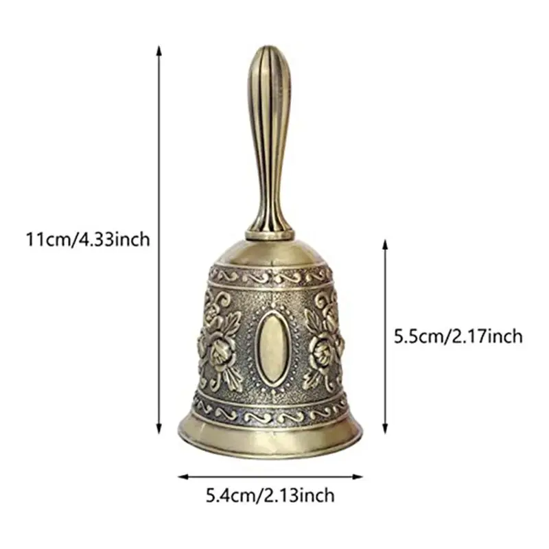 [828 Sale] 2 Pack Hand Bell, Metail Dinner Bell Wedding Bells, Service Bell Call, Vintage Bell
