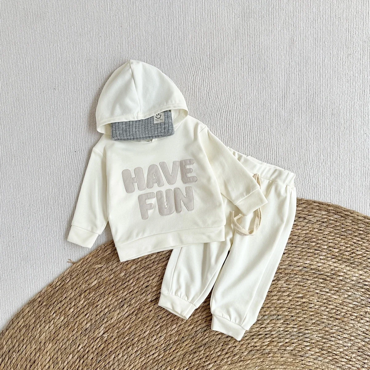 Newborn Baby Clothes Set Boys Girls Hoodies Suit Casual Style Letter Patch 2PCS Sets for Children Baby Sweatshirt Spring Autumn