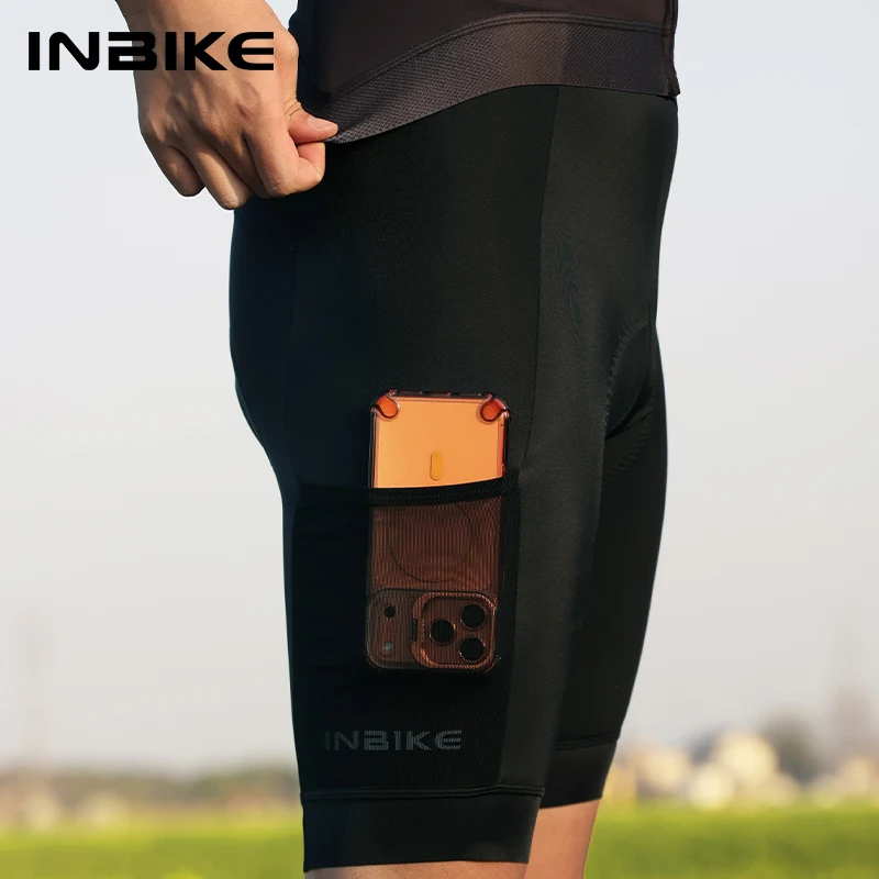 INBIKE Summer Men's Cycling Shorts Moisture-wicking Outdoor Cycling Shorts with Mesh Side Pockets Long Distance Cycling Shorts