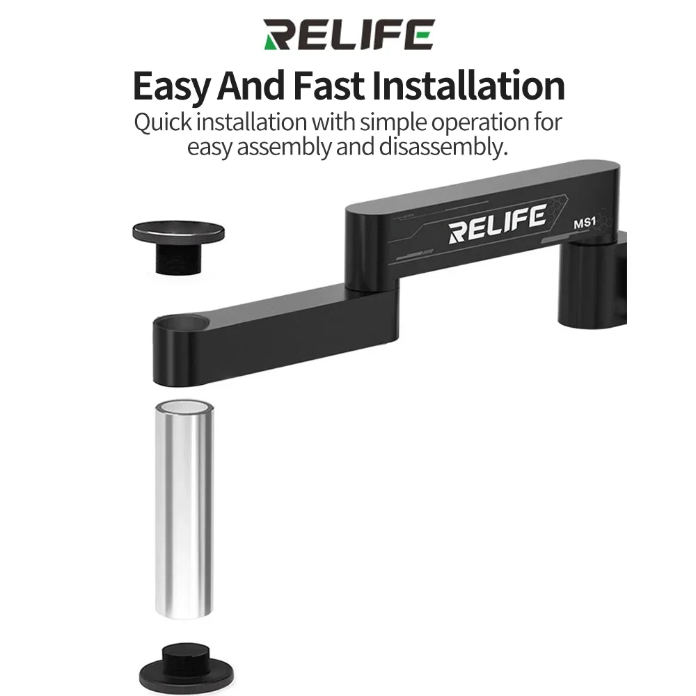 Universal Microscope Mounting Stand - 360° Swivel Folding Arm, Wall or Table Clamp, Compatible with Most Microscope Models (MS1)