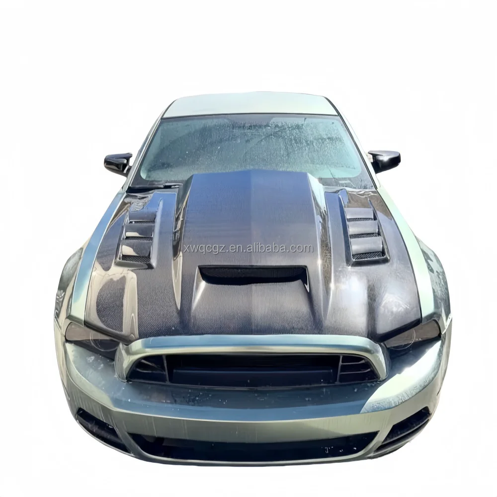

2012-2014 for Ford Mustang Carbon Fiber Hood Fender Bumper Body Kit Open Hood