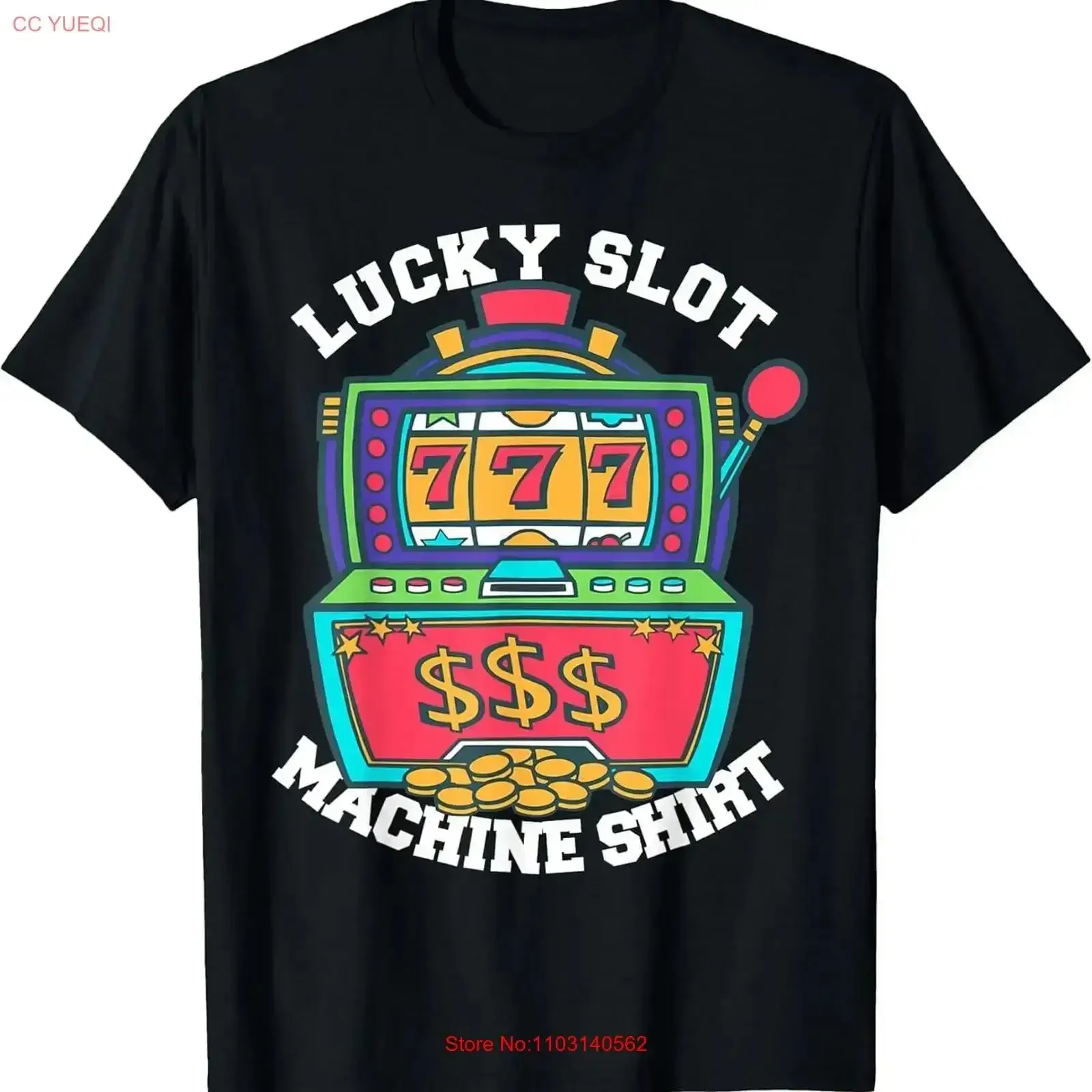 NEW Lucky Slot Machine Casino Las Vegas Gambling T Shirt MADE IN USA vintage Washed Stylish Casual Top For Everyday Wear homme