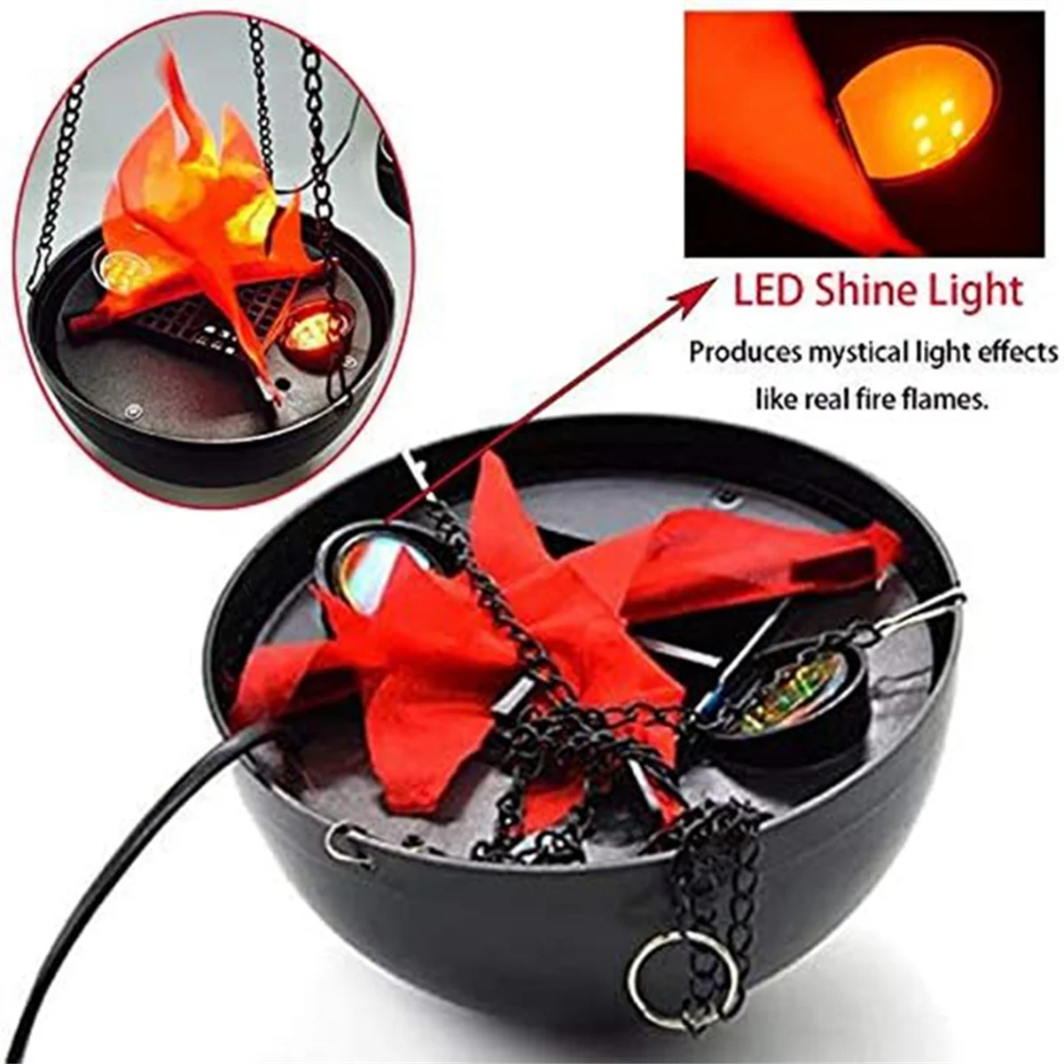 3D Fake-Fire Light, Hanging LED Flame Light, Artificial LED Silk Flame Stage Effect Light Realistic Campfire Lamp Prop