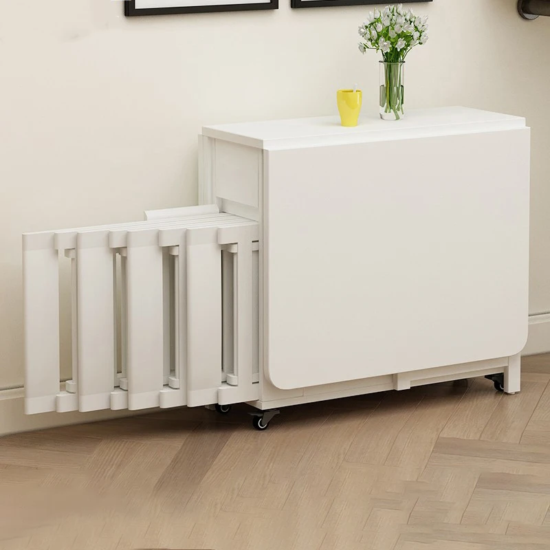 Foldable Mobile Dining Tables With Wheels Unique French Premium Dining Tables Trendy Slim Table A Manger Pliante Furniture Home