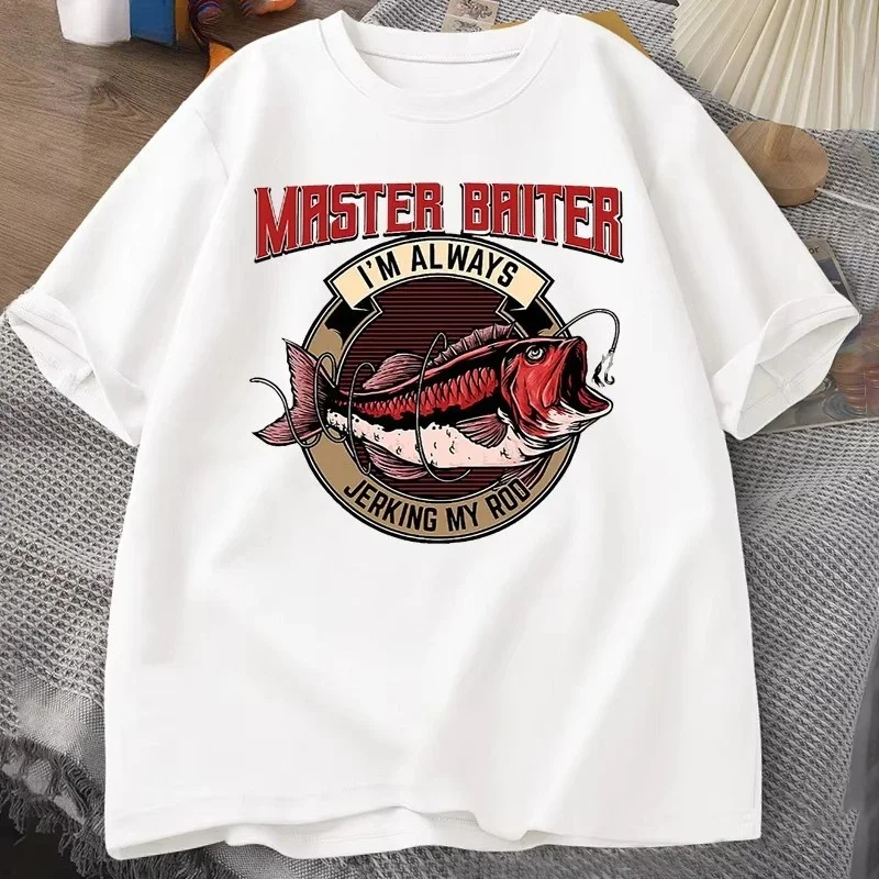 Master Baiter Im Always Jerking My Rod Men and Kids Casual Short Sleeve Father's Day Tshirt O-neck High Quality Tops Streetwear