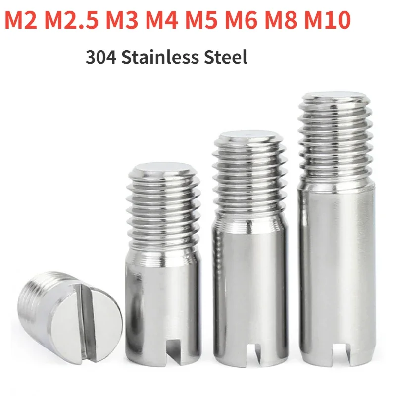 M2 M2.5 M3 M4 M5 M6 M8 M10 304 A2 Stainless Steel Outside Screw Thread Slotted Bearing Cylindrical Position Shaft Roll Dowel Pin