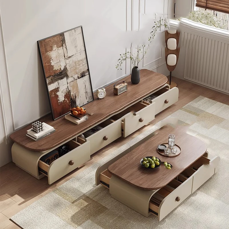 حامل تلفزيون للتخزين الخشبي، شاشة عرض متنقلة، أدراج غرفة المعيشة الفاخرة، منظم طاولة التلفزيون العالمي، أثاث منزلي من Muebles #6
