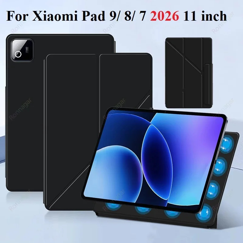 Y-Fold Powerful Magnetic Case For Xiaomi Pad 9 11.2'' 2026 Slim Cover Funda for Xiaomi Mi Pad 7/ 7Pro/ 8/ 8Pro 11.2 inch Tablet