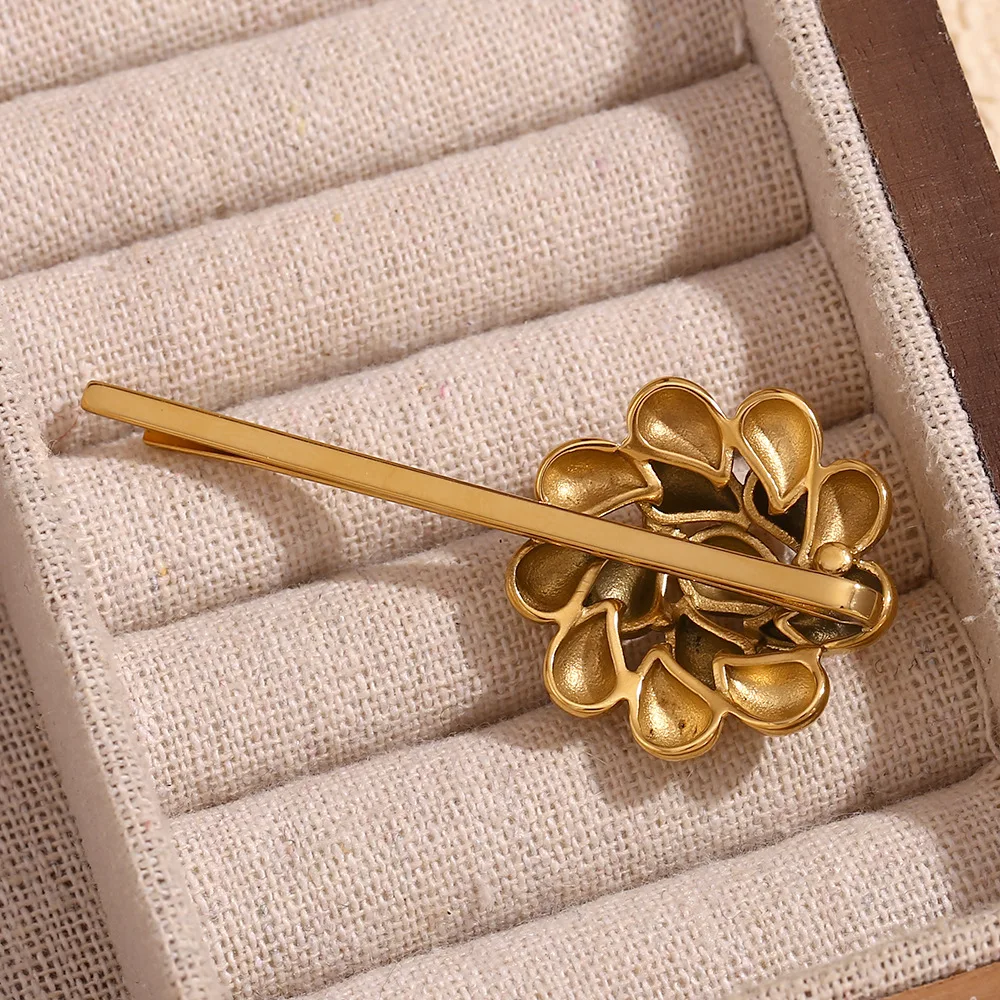 Fashion Niche Retro 6.7CM Stainless steel Geometry Water Drop Overlapping Staggered Bobby Pin Hair Accessories For Woman Girls