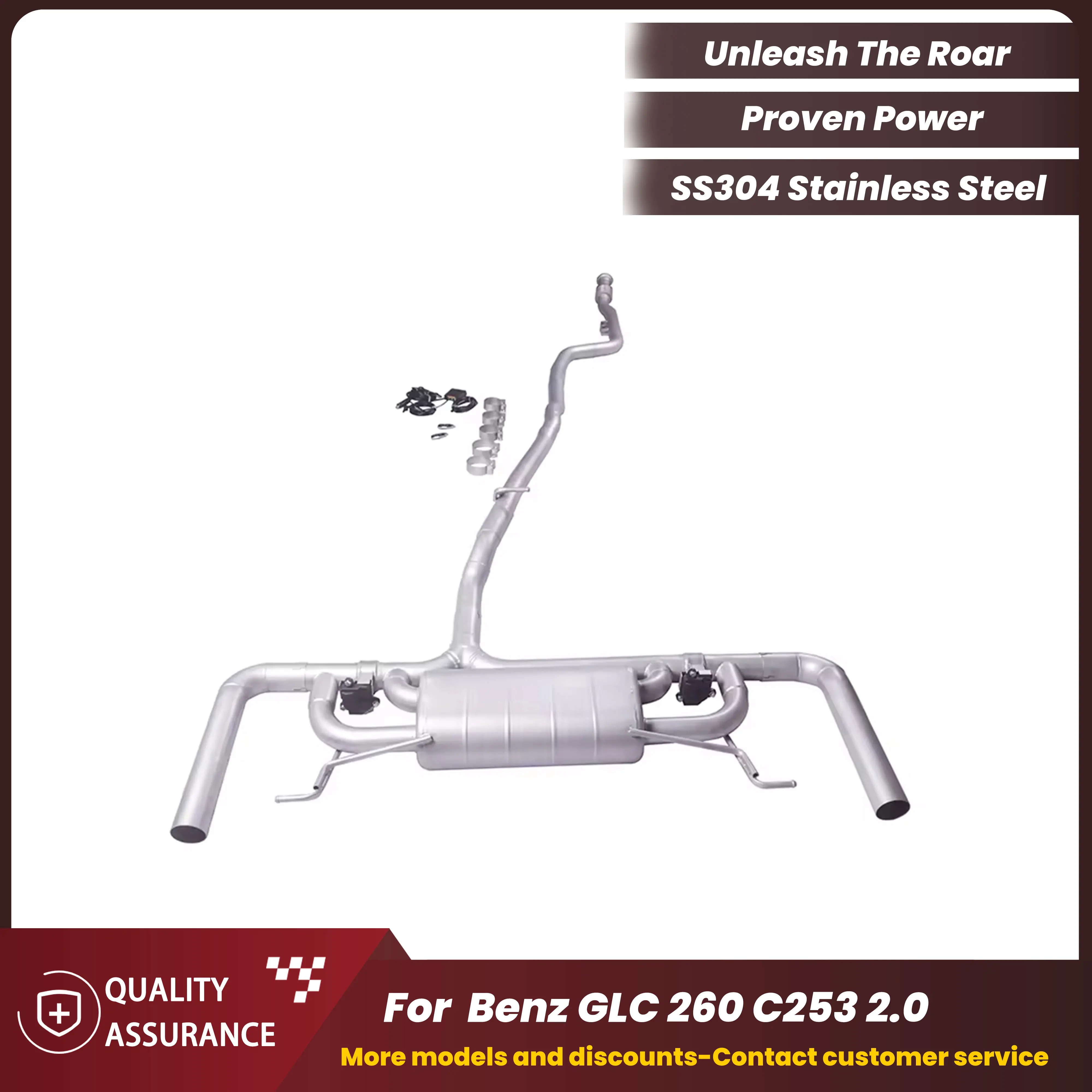 

Sport Valve Exhaust with Adjustable Sound for Mercedes GLC260 C253 4Matic 2.0T SUS304 Stainless Steel by ECCF