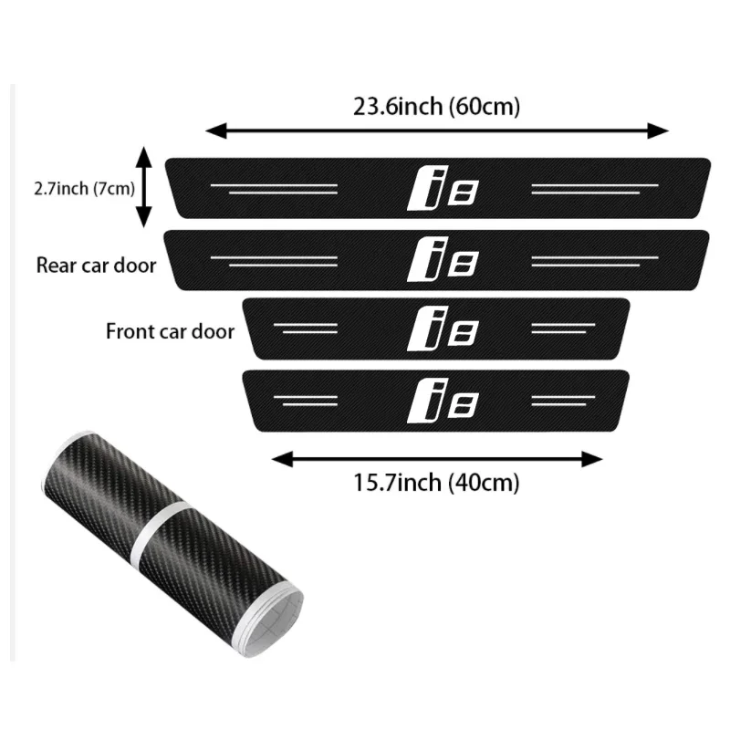 Car Door Sill Stickers Rear Trunk Threshold Anti Scratch Guard Decals for BMW i8 Logo i Z Series i3 i01 i01N i12 Z1 Z3 E52 Z4 Z8
