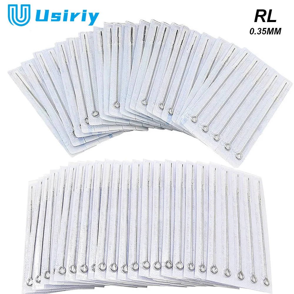 50PCS/box Disposable Sterile Tattoo Needles 0.35MM Round Liner Stick and Poke Needles Supply for Tattoo Machine Pen RL