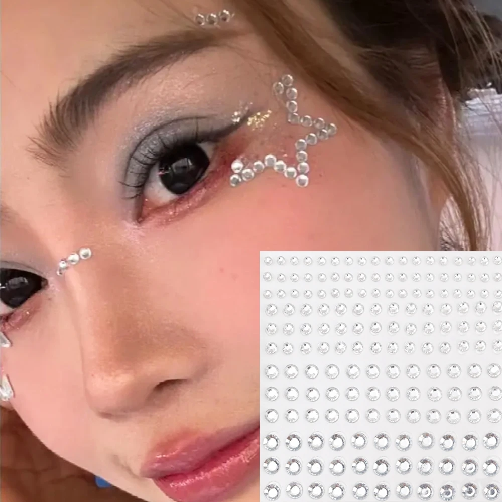 

Diy Eyes Face Self Adhesive Makeup Temporary Tattoo Pearl Laser Diamonds Jewels Stickers Festival Body Art Decor Nail Diamond