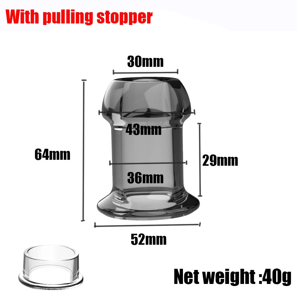 마개가 있는 중공 항문 플러그, 반투명 가시 항문 확장기, 엉덩이 질 및 항문 엿보기 확장기, 피젯 BDSM 섹스 토이, 여성 게이
