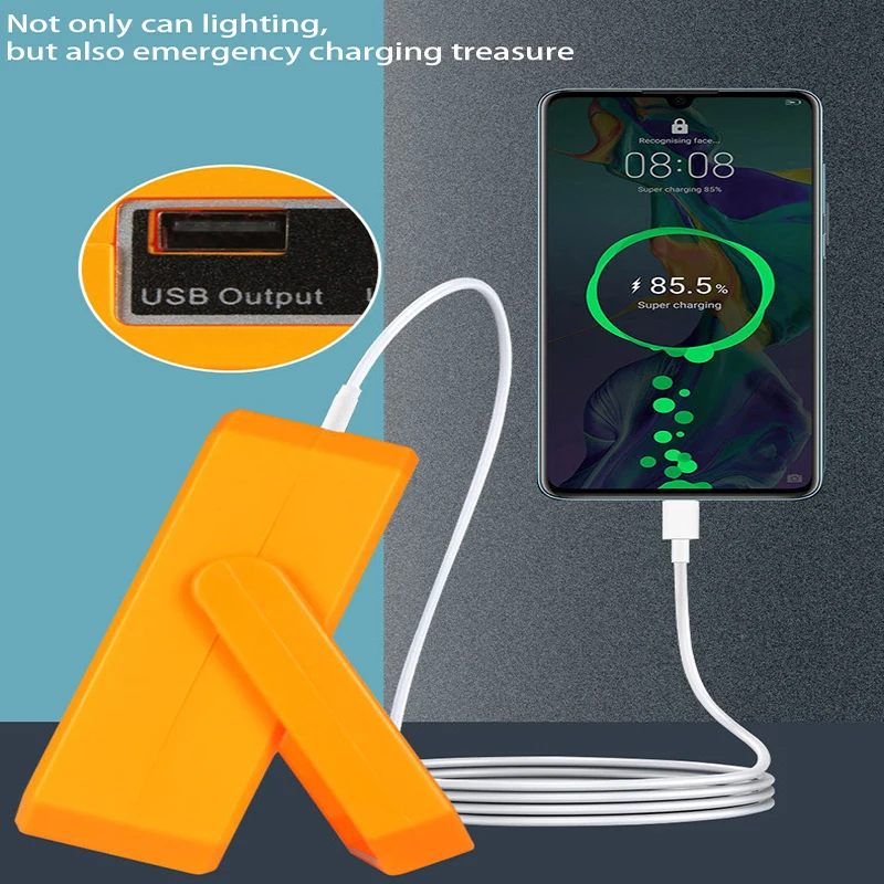 Imagem -06 - Usb Portátil Recarregável Lâmpada de Trabalho Solar Led Tent Light Lanterna Mercado Noturno de Emergência Lâmpada de Acampamento ao ar Livre 6000mah