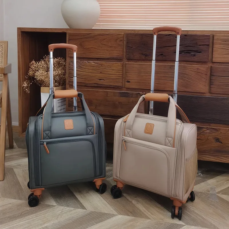 

Чемодан из ткани Оксфорд, 16-дюймовый небольшой чемодан для салона, легкий детский чемодан на колесиках, парусиновый чемодан, ящик для пароля