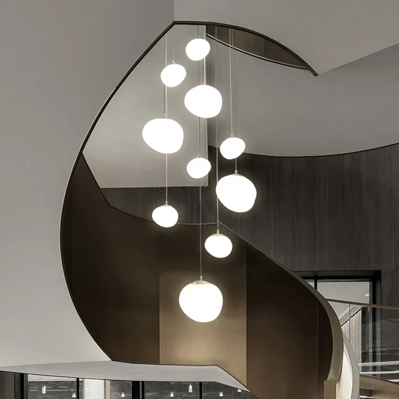 Duplex Floor Chandelier Modern Designer Hotel Lobby Shop Hollow Villa Living Room Loft Artistic Staircase Chandelier