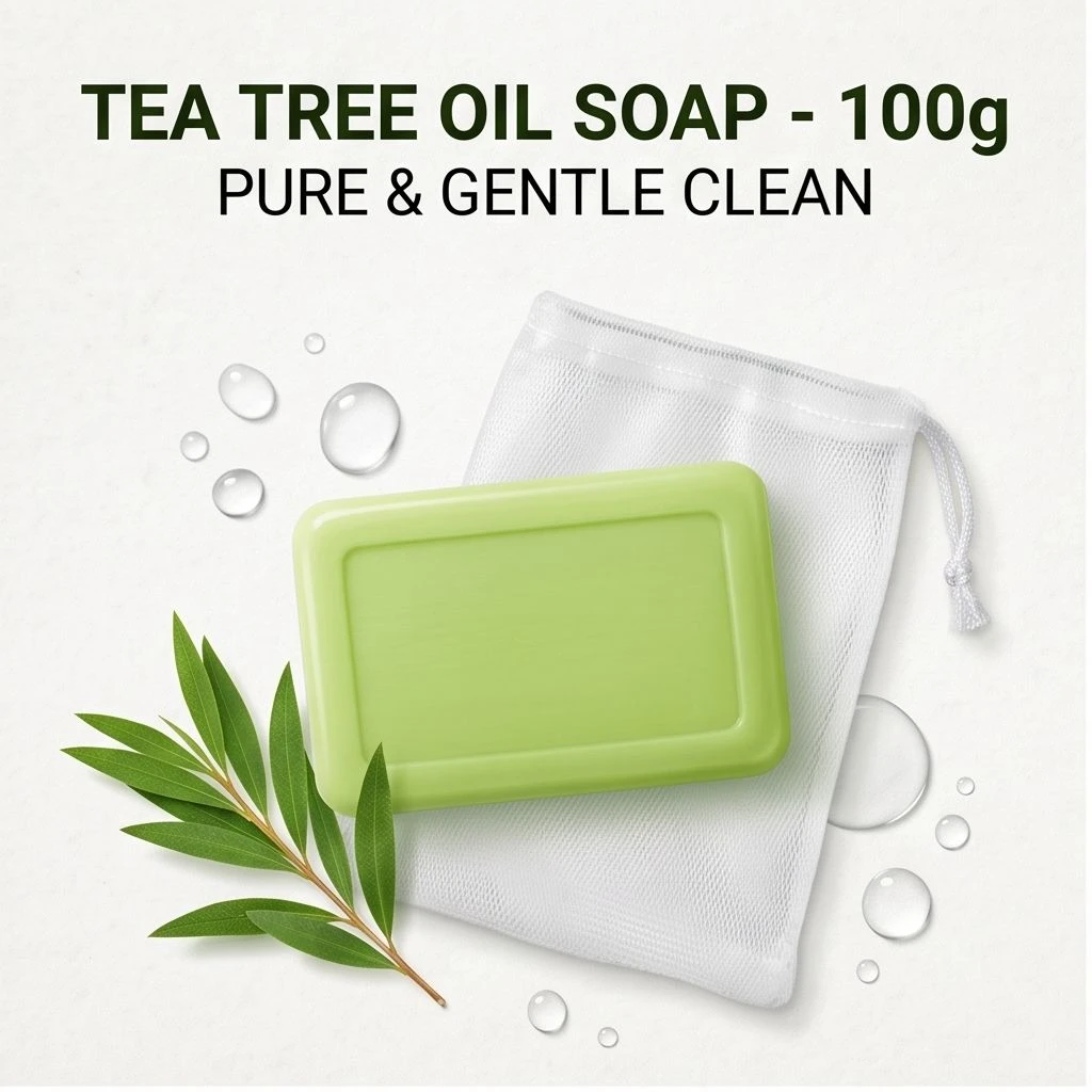 3/5Pc Tea Tree Essential Oil Handmade Soap Gentle Daily Cleansing Bar For Face Body HandSkin Care Soap For All Skin Types 100g