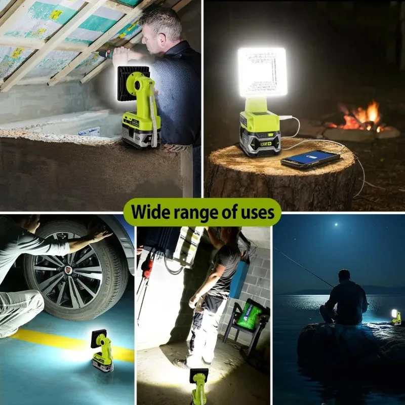 For RB 18V P100 Li-Ion Batteries Rechargeable Portable Light 15W 2000LM Wireless LED Work Light for Construction Sites Emergency view 5