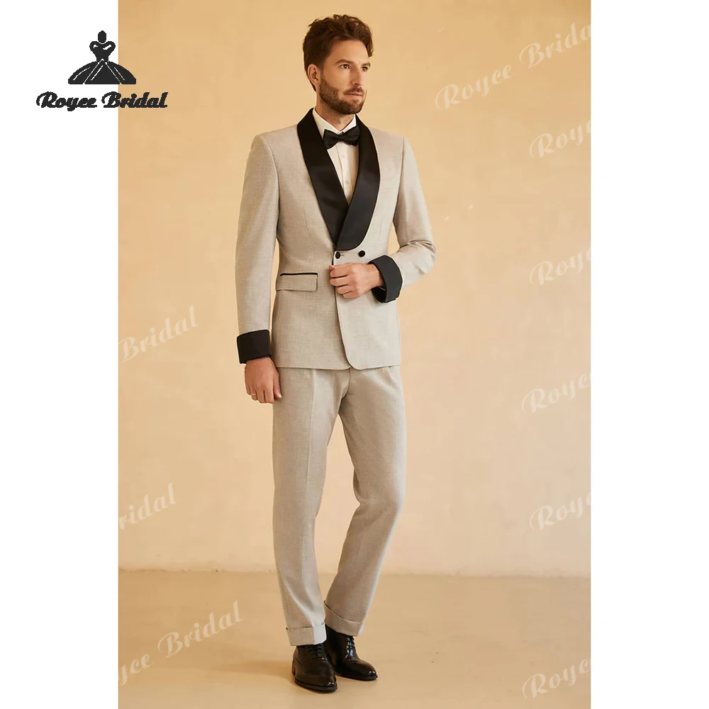 

Color Blocking Two Piece Double Breasted Men's Suit Wedding 2026 Shawl Lapel Formal Evening Suit trajes para hombre