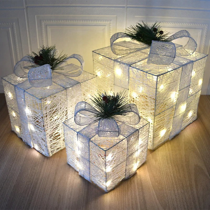 

Hott Luminous Battery-Operated Wrought Iron Christmas Tree Ornaments Elegant Window Display Figurines-a Festive Christmas Decora