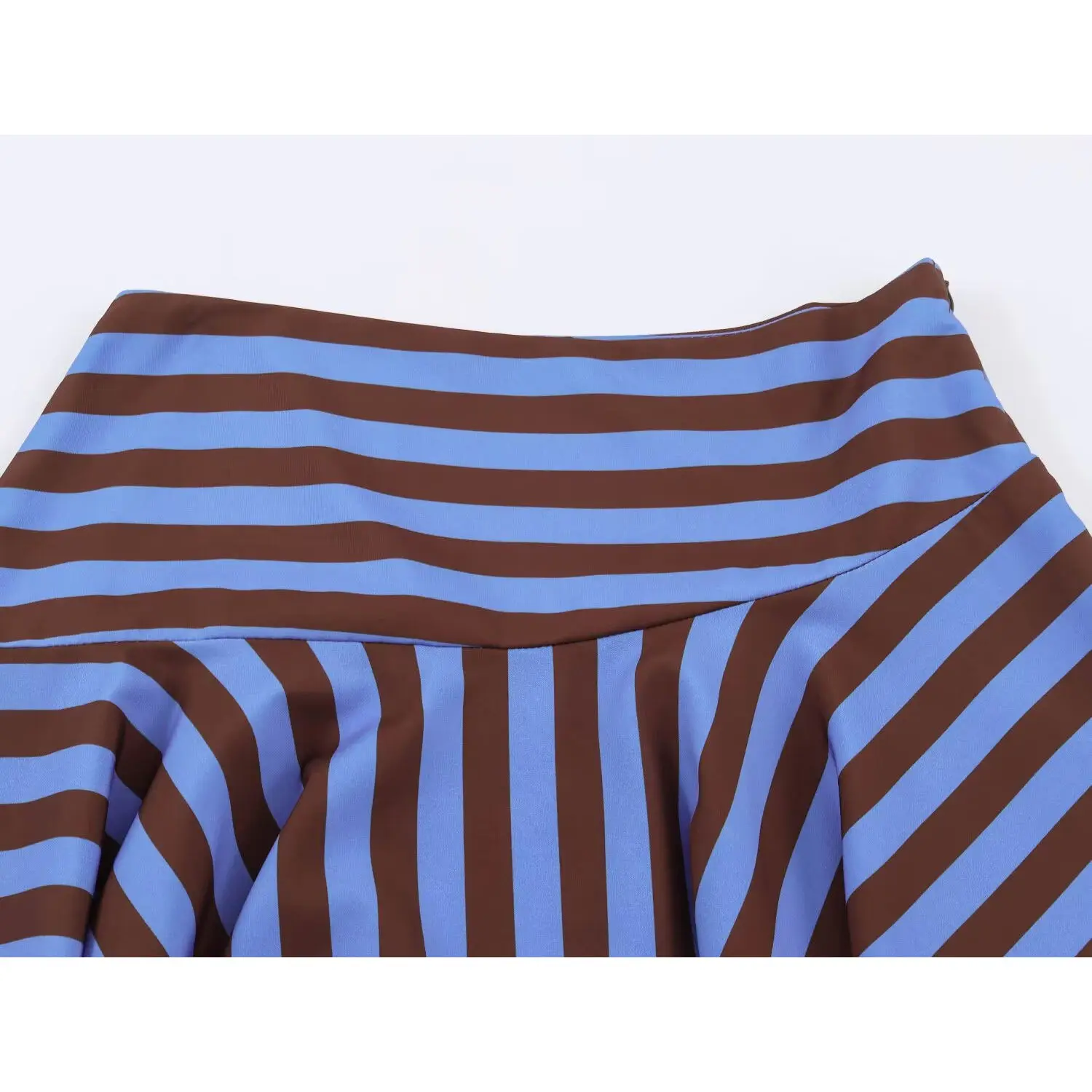 KASLEAD New Fashion Women's Print Asymmetrical Stripe Skirt Straight Cut mid Waist Polyester Fiber Summer 2026 Ladies Skirt
