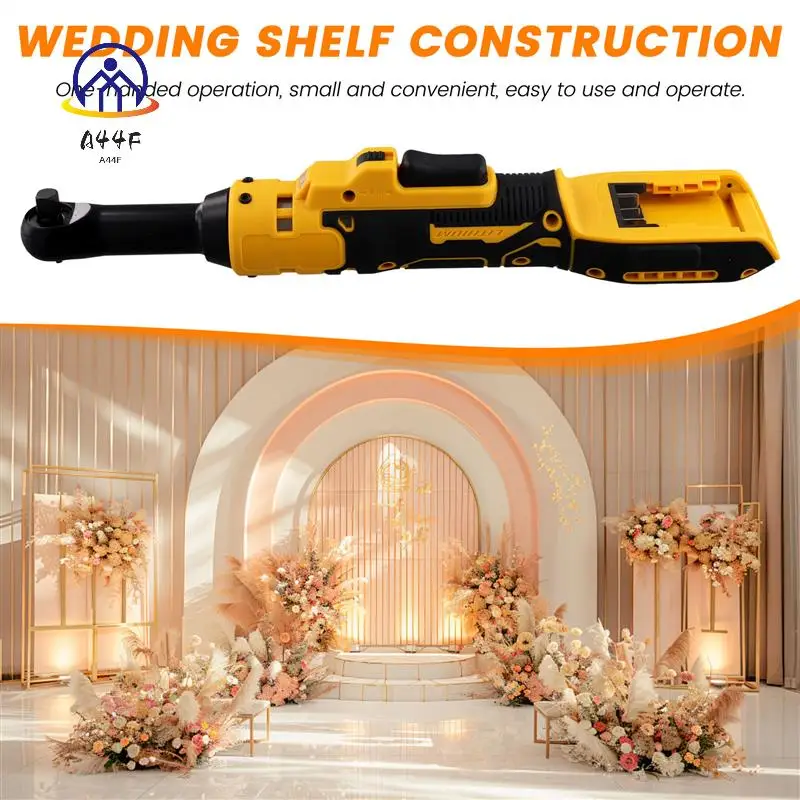 

A44F-Extended Electric Ratchet Wrench Cordless Driver 3/8Inch Impact Removal Screw Nut Power Tool For 18V 20V Battery