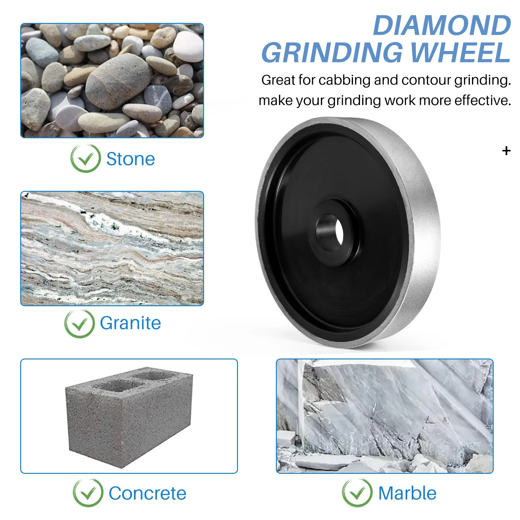 AB11-Diamond Lapidary Jewelry Grinding Wheel 6Inch X1 Inch With 1Inch Arbor Hole (For Gem Granite Glass Stone Marble)