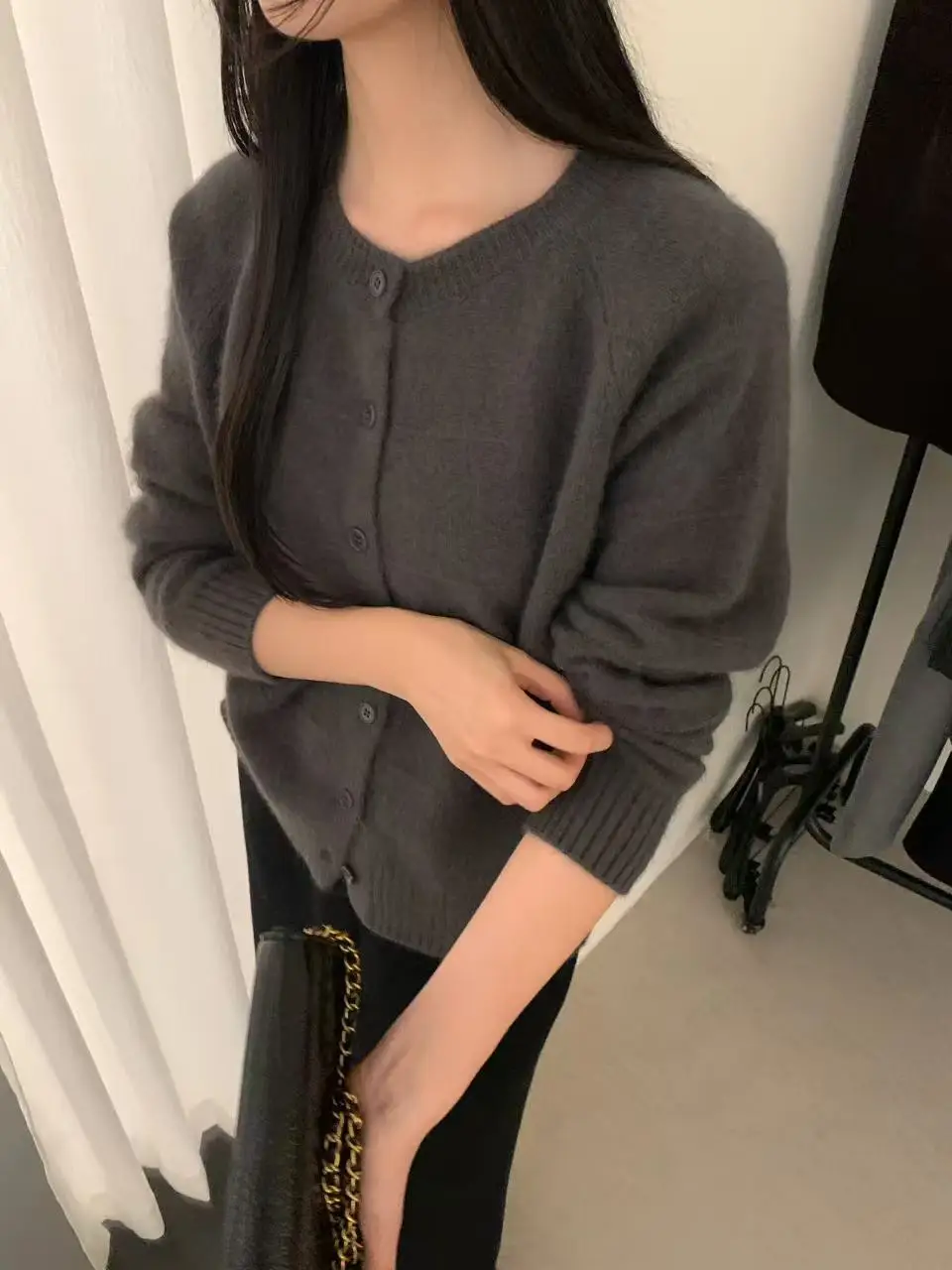 

Мягкий вязаный свитер с круглым вырезом из вельвета, осенне-зимний, женский, модный, утепленный, комфортный, с длинными рукавами, свободного кроя, топ