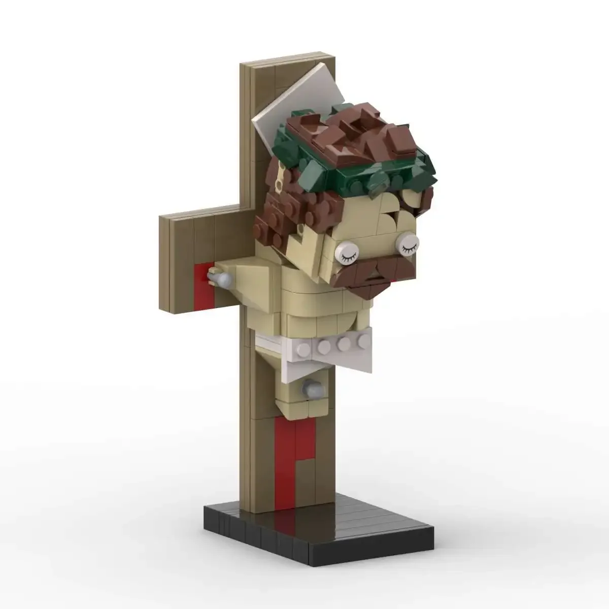 متوافق مع مكعبات بناء صليب يسوع MOC برأس مربع نموذج طوب ألعاب هدايا عيد الميلاد وعيد الفصح #3