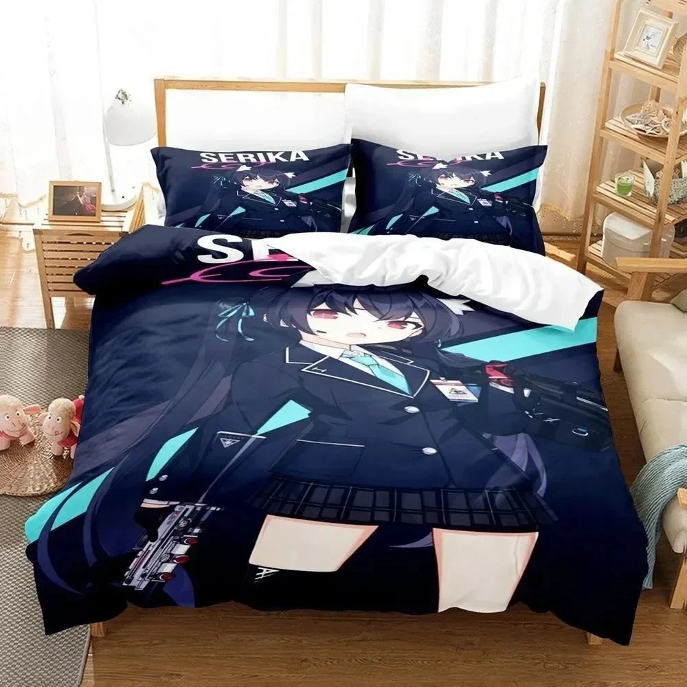 

Anime Bed Sheet Kawaii Girl Blue Archive Bedding Set Single Twin Full Queen King Size Bed Set Aldult Kid Bedroom Duvetcover Sets