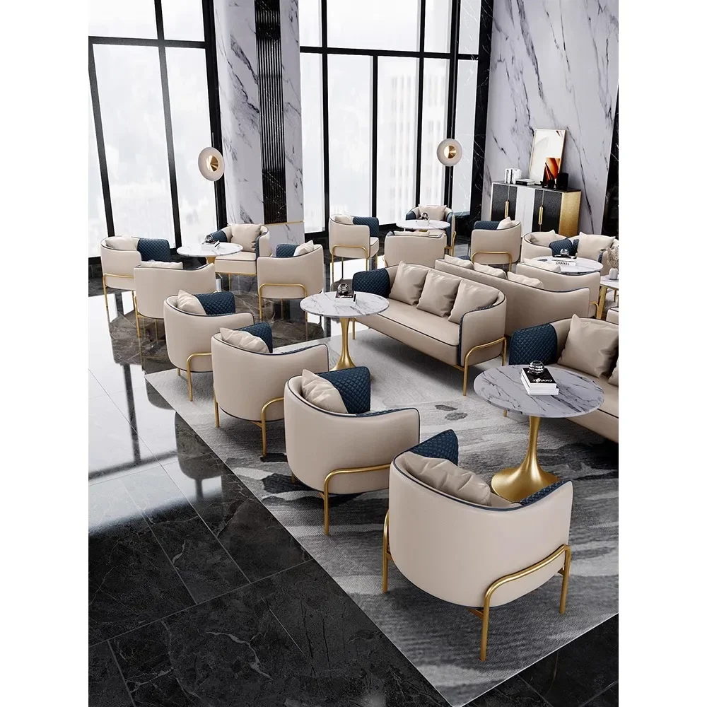 Luxury Sales Office Negotiates Table and Chair Combination online celebrity Leisure Reception Office Sofa Negotiates Small Round image 4