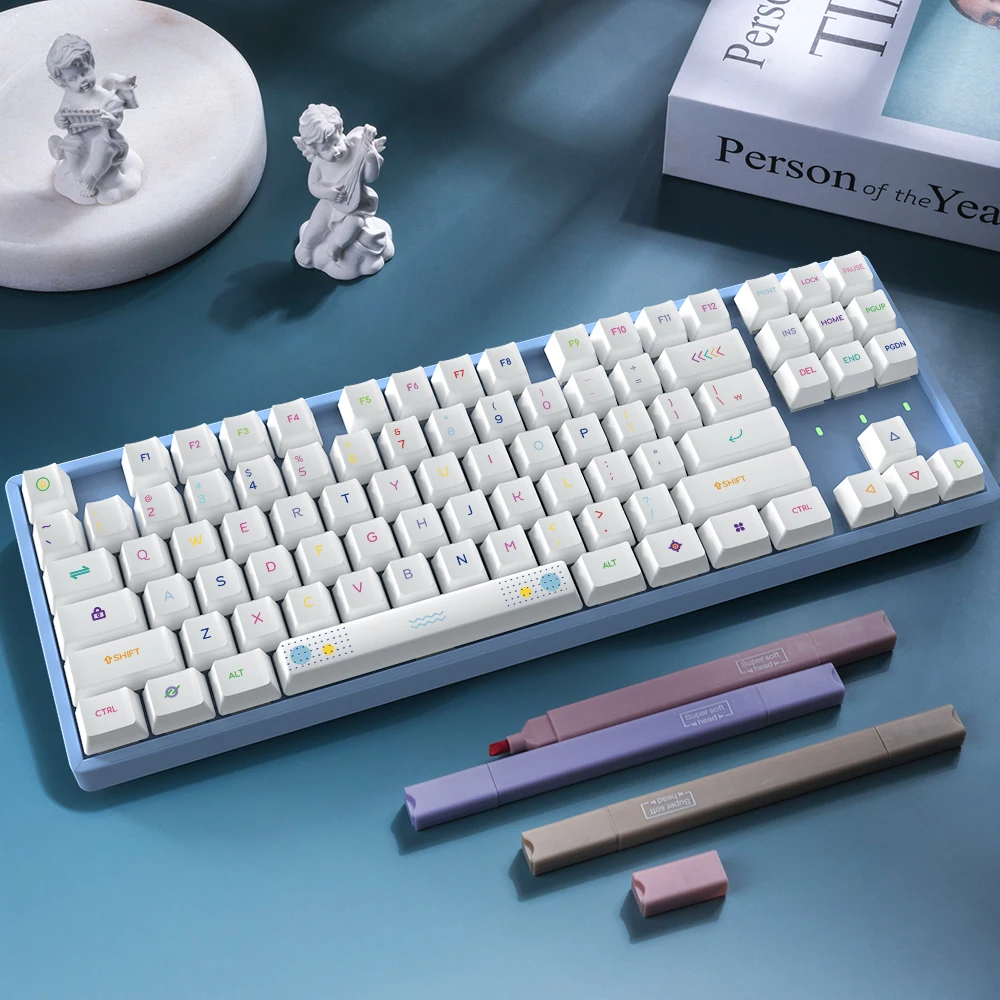 PBT XDA Profile 127 Keys Dye Sublimation Keycaps For Gaming RGB Mechanical Keyboard Key Caps for Cherry MX Switch English/Korean