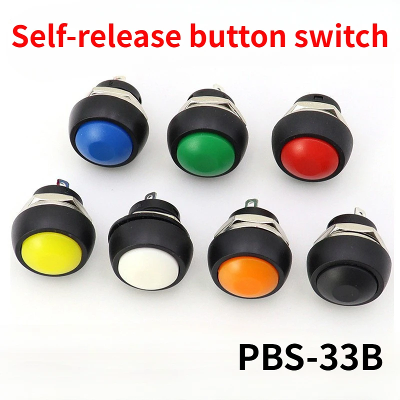 1PCS 12mm Waterproof Momentary Push button Switch OFF-(ON) Self Return