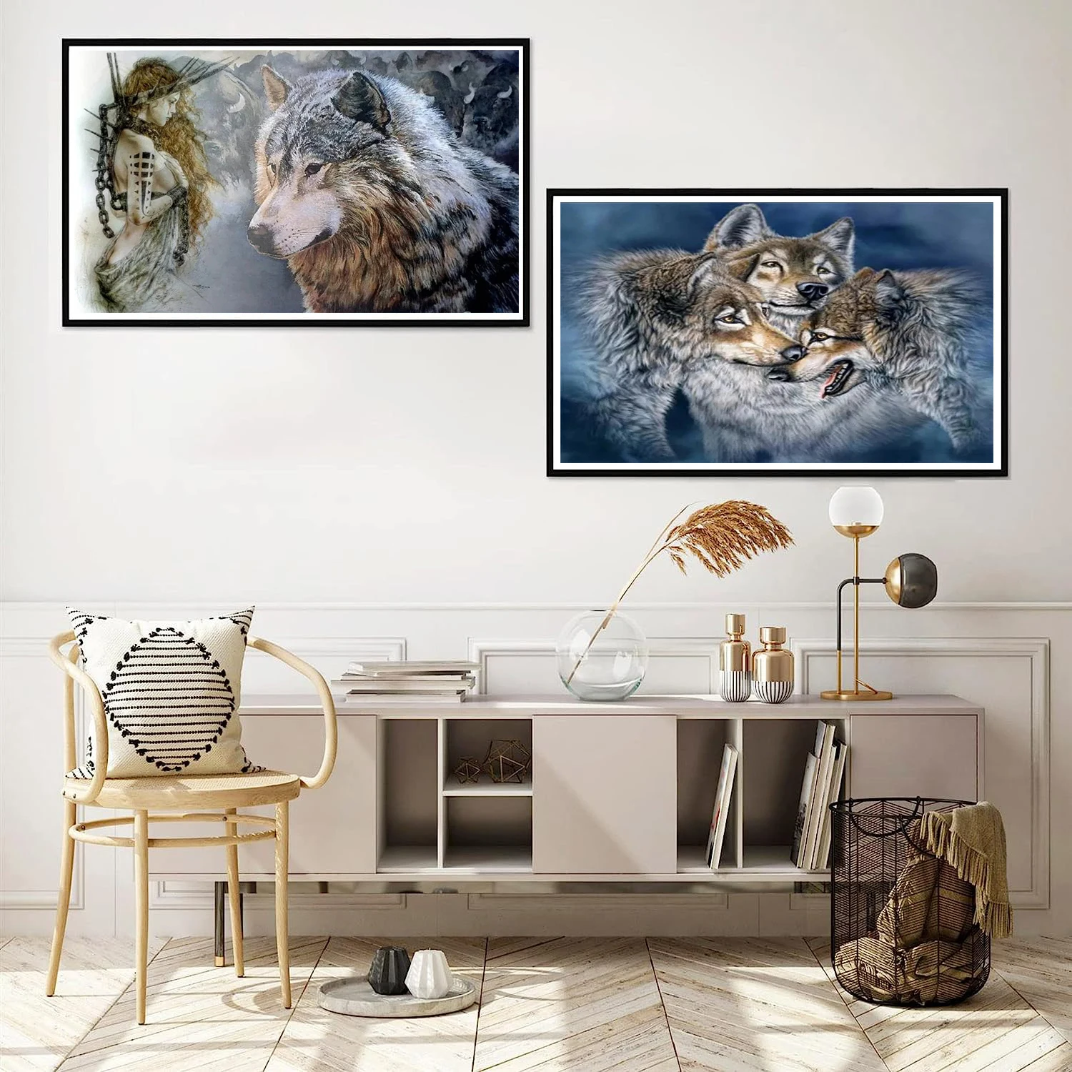 5D DIY Diamond Painting Wolf Cross Stitch Kit Mosaic Diamond Embroidery Rose Full Round Square Drill Home Decoratione