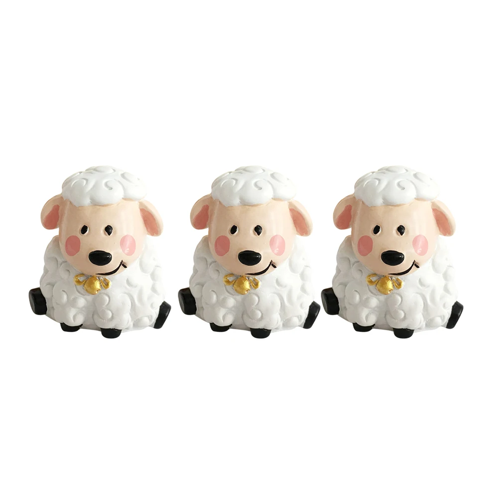 

6 Pcs Animal naments Sheep Cake Decorations Miniature Birthday Dessert nament Gifts for Birthday Cake nament Car Bedroom