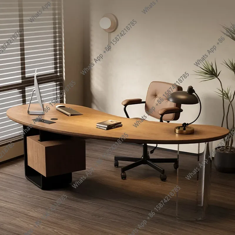 

SmOrganizers Vintage Office Desk Organizer Wooden Computer Gaming Office Desk Simple Modern Designer Tavolino Salon Furniture