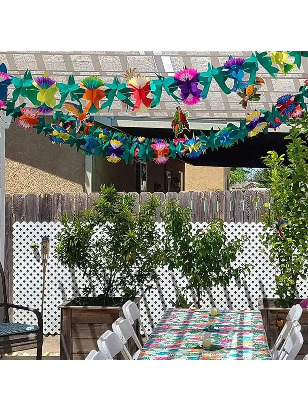 3M Hawaii Garland Luau Summer Tiki Bar Tropical Party Decor Tropical Island Beach Supplies Tissue Colour Flower Garland