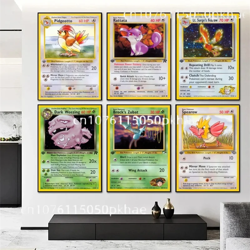 

Pokémon Card Canvas Prints Pidgeotto Spearow Vivid Colors and High Resolution Ideal for Enhancing The Charm of Gaming Spaces