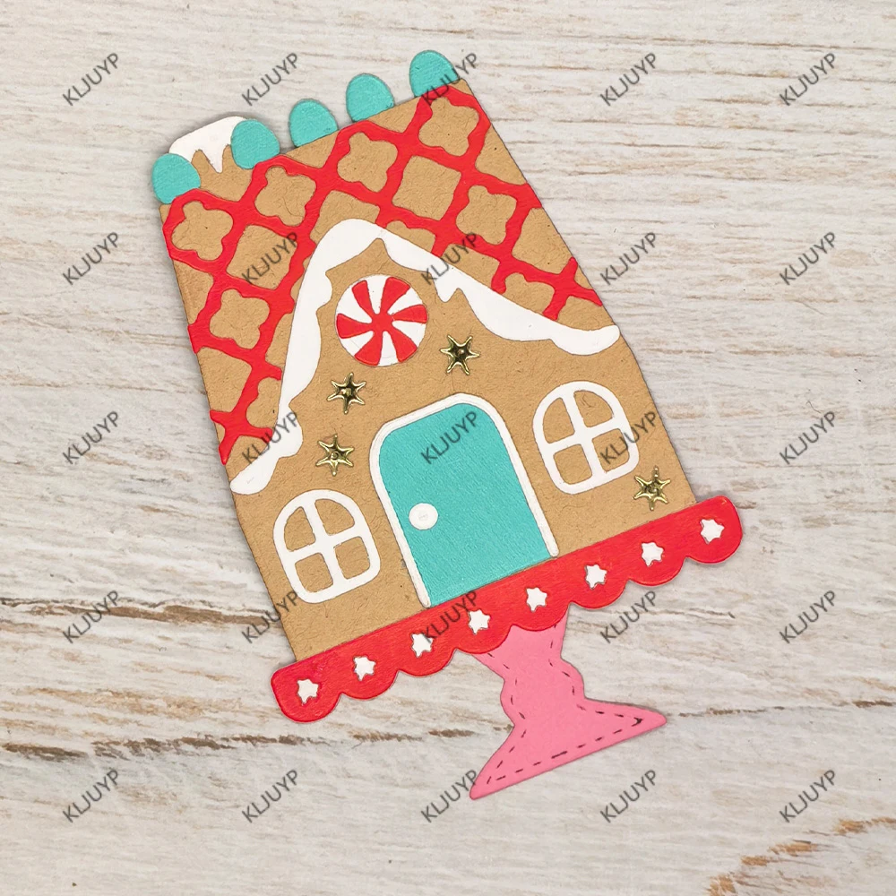 KLJUYP Gingerbread House Cake Stand Metal Cutting Dies Stencils for DIY Scrapbooking/album Decorative Embossing DIY Paper Cards