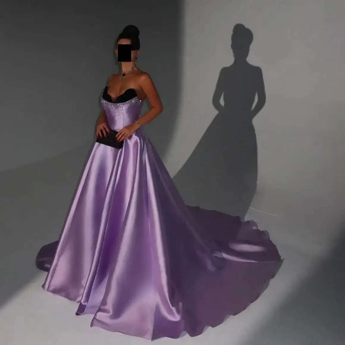 

Adeli Elegant A-line Purple Prom Gown Women Beaded Party Evening Dress Floor Length Train Formal Occasion Dresses customized