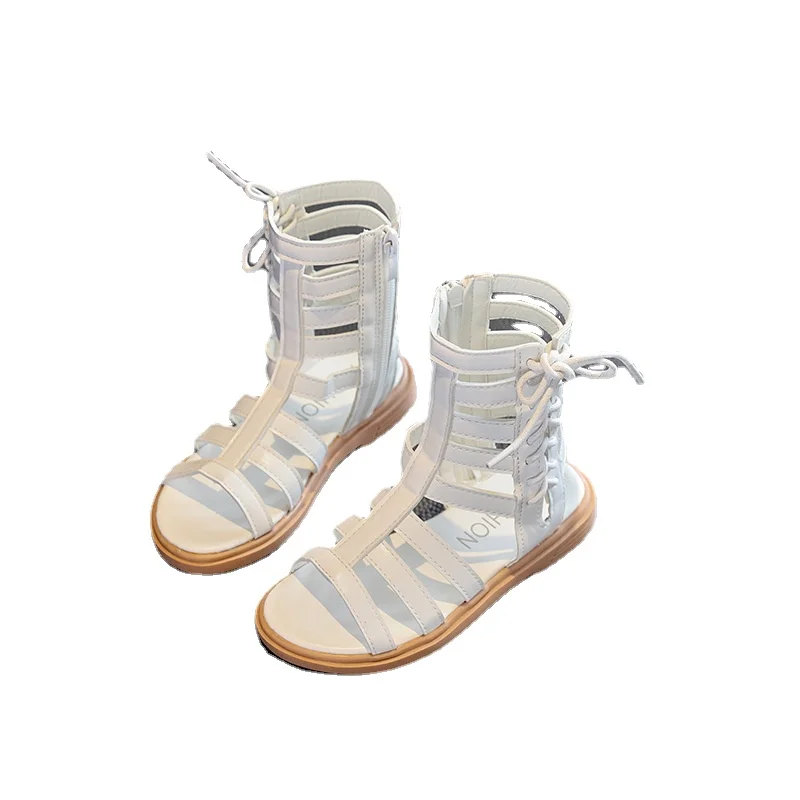 Kid Shoe Kids Sandals 2023 Summer New Girl Roman Sandals Soft Sole Kids Princess Shoes Mid Size Big Girls Shoe Sandalias صنادل