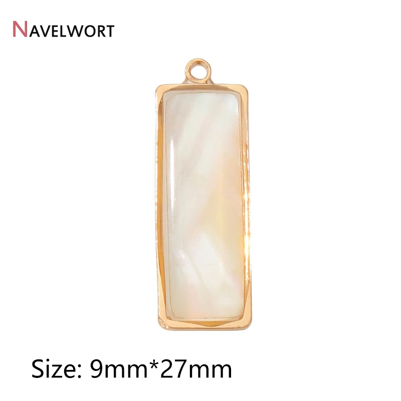 18K Gold Plated Abalone Shell Rectangle Pendant For Making Jewelry, For DIY Bracelet Necklace Making Accessories - view 3