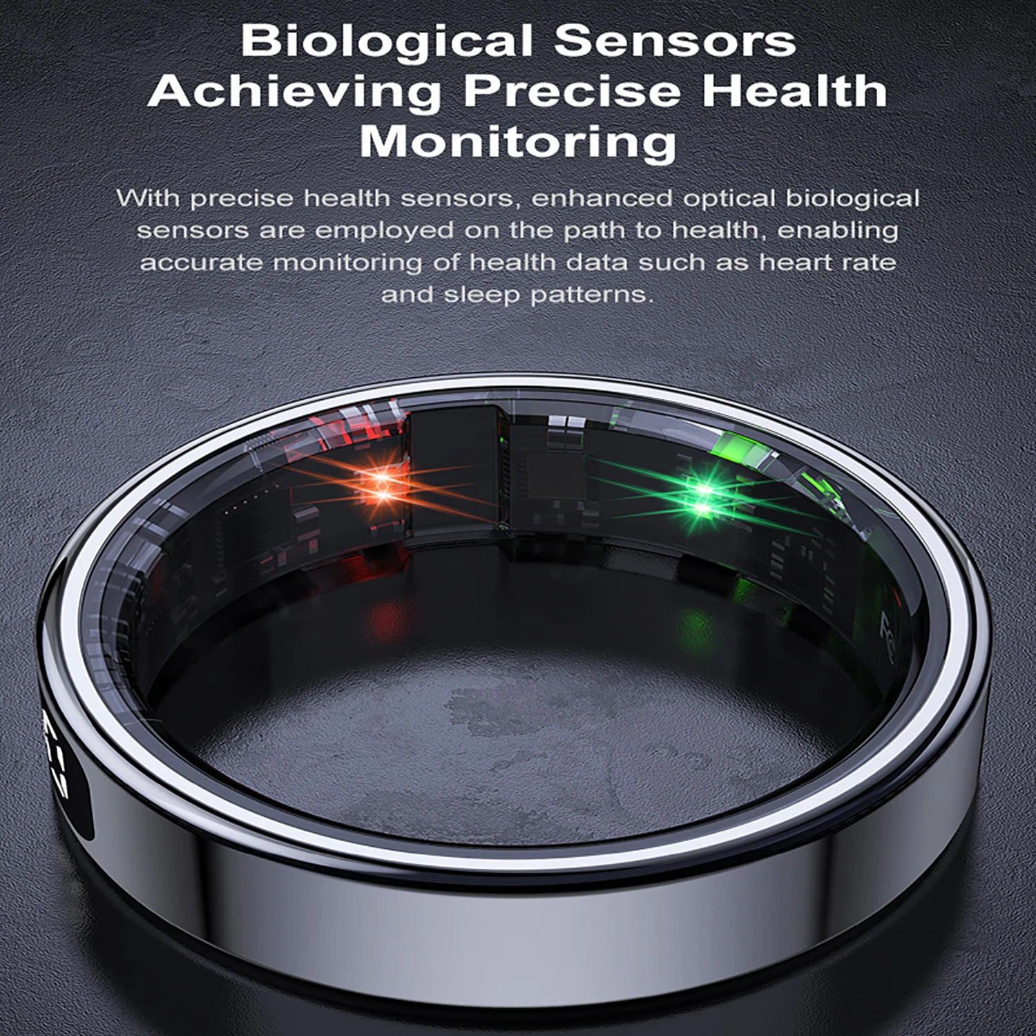 

Smart Ring Men Women Heart Rate Blood Oxygen Monitor Fitness Tracker Waterproof Sleep Monitor Smart Finger Ring for Android IOS