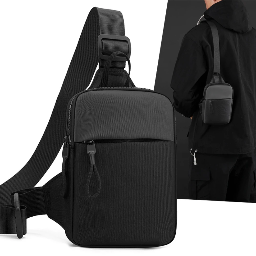 Men's Mini Chest Bag Fashionable Simple Crossbody Casual Outdoor Sports Phone Bag Small Backpack Trend
