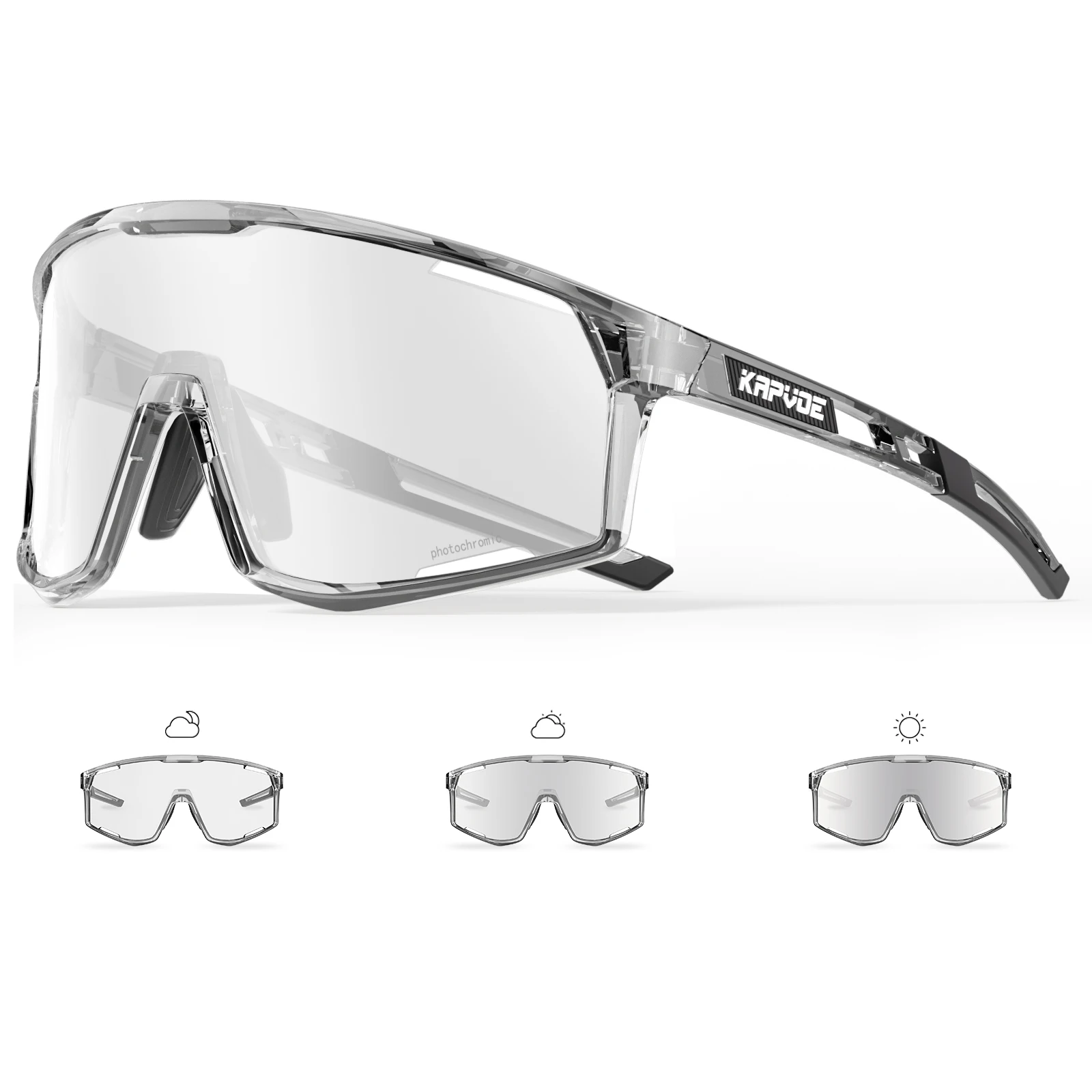 Kapvoe Nieuwe Outdoor Meekleurende Fietsen Zonnebril Mannen Vrouwen MTB Bril UV400 Fiets Brillen Sport Wandelen Racefiets Bril
