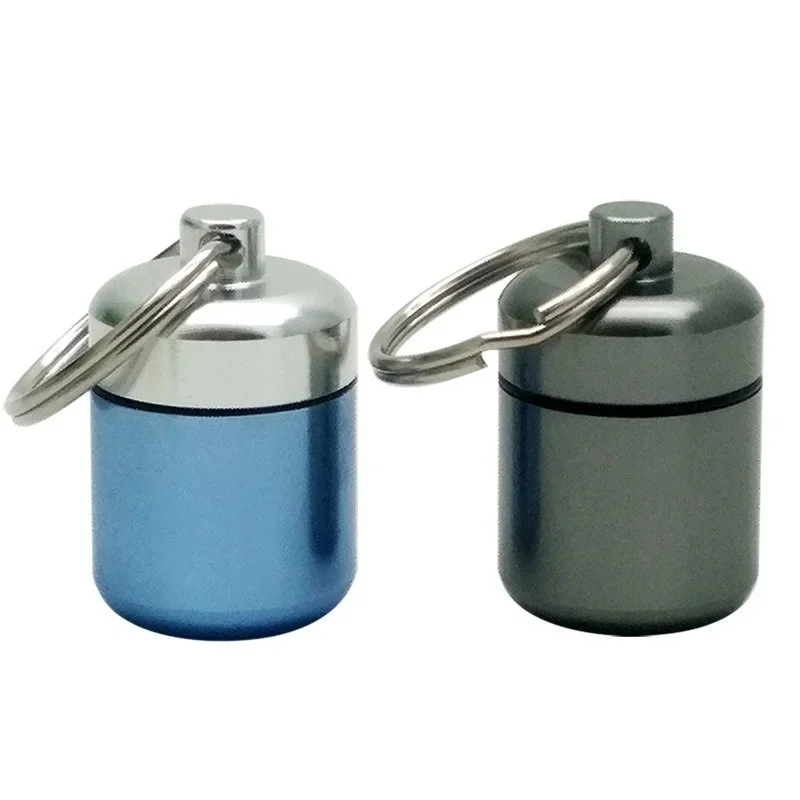 Mini Portable Aluminium Pill Case Carry Bottle Case Hearing Protection Earplugs Box Keychain Outdoor Pocket Pill Box Container